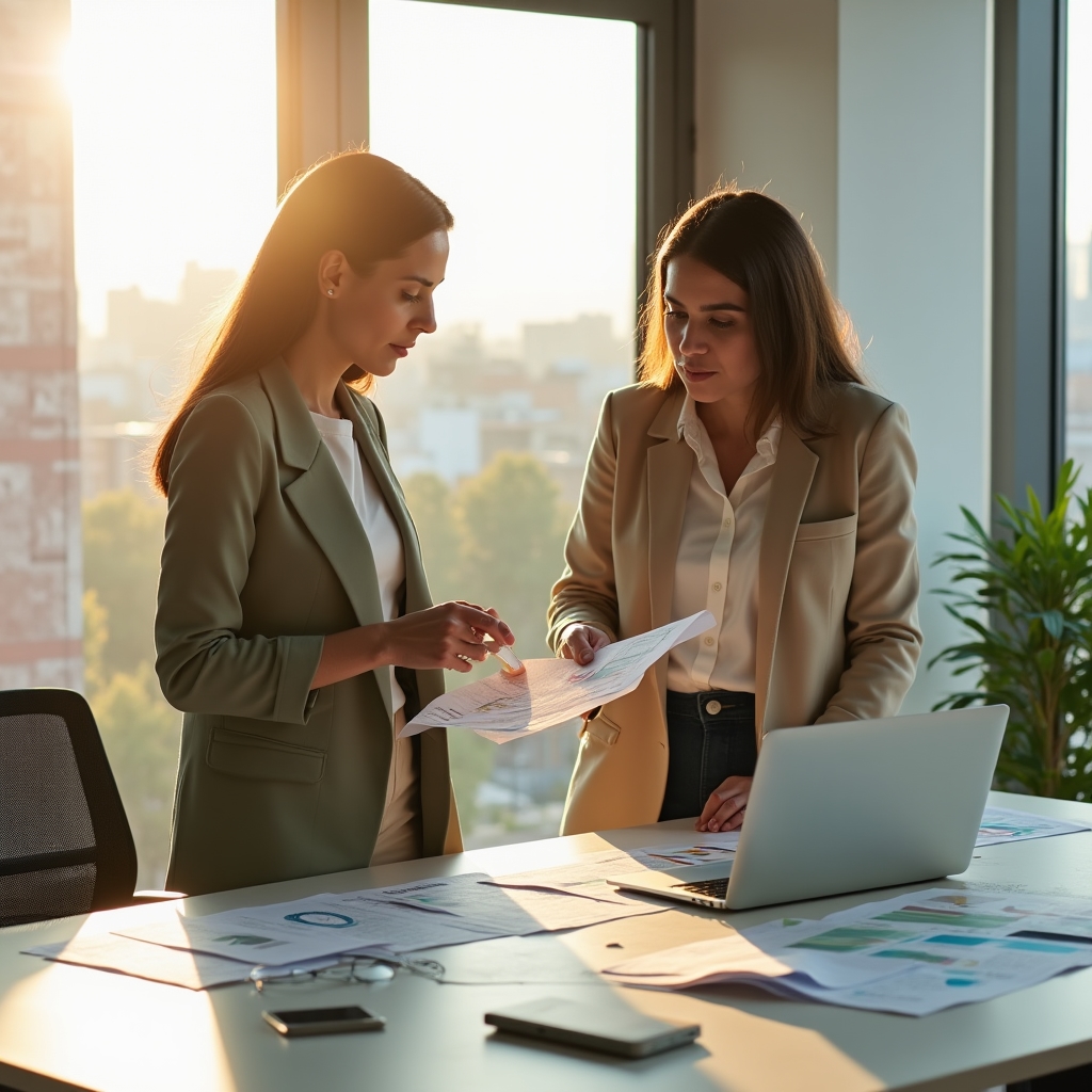 Researchers analysing financial education data at Fundalario observatory